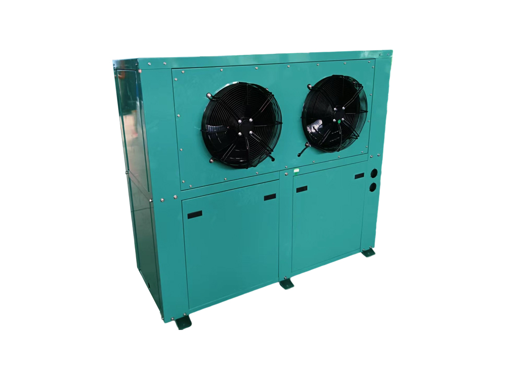 Groupe de condensation intégré en L avec boîtiers de commande électrique supérieur et inférieur