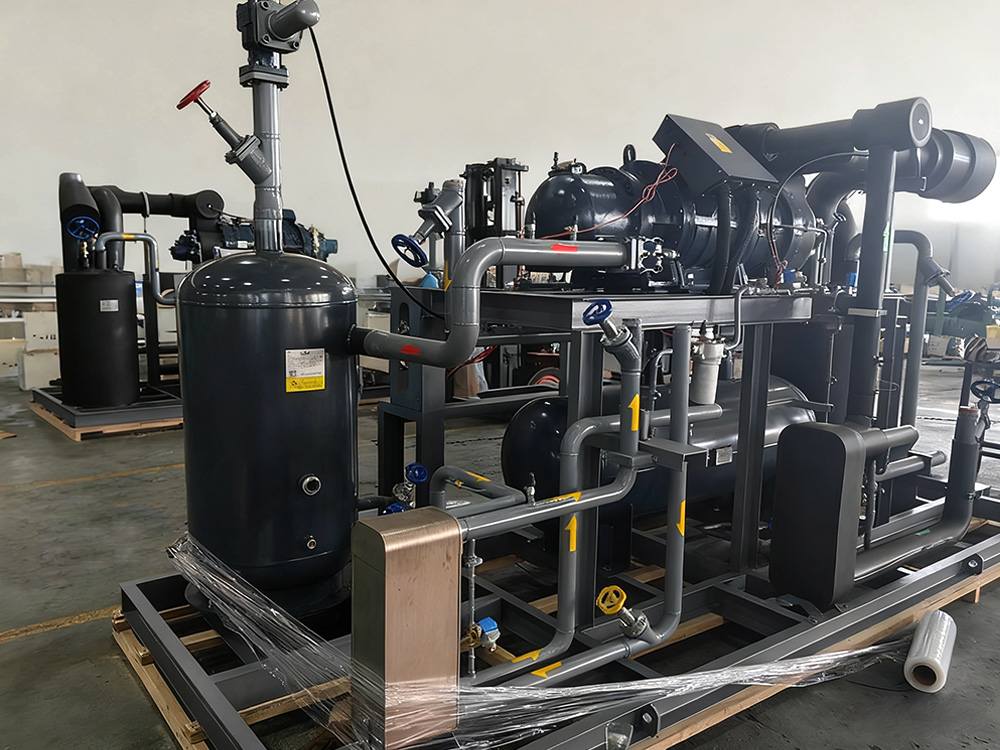 Groupe compresseur à vis bipolaire monobloc
